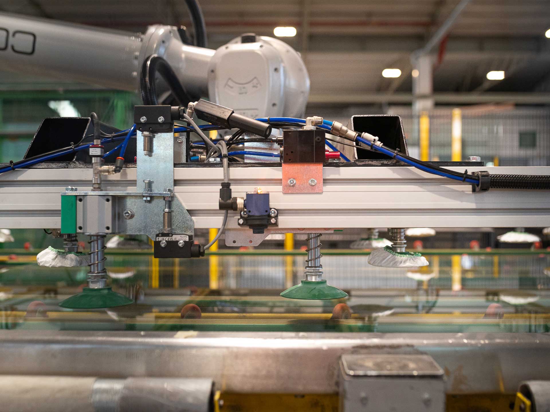 Dettaglio impianto per la Molatura Vetro